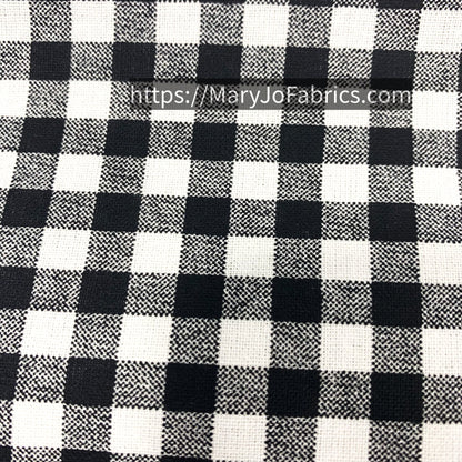 Large Check Black & White 36008 Gingham Checkered - Mary Jo Fabrics