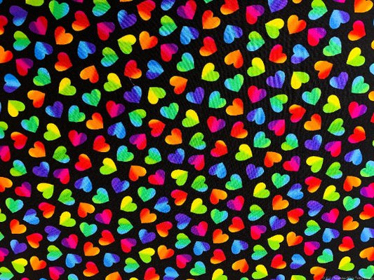 Large Rainbow Hearts fabric C8570 heart fabric - Mary Jo Fabrics