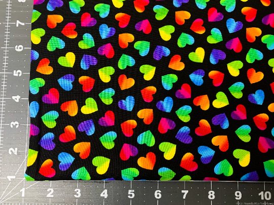 Large Rainbow Hearts fabric C8570 heart fabric - Mary Jo Fabrics