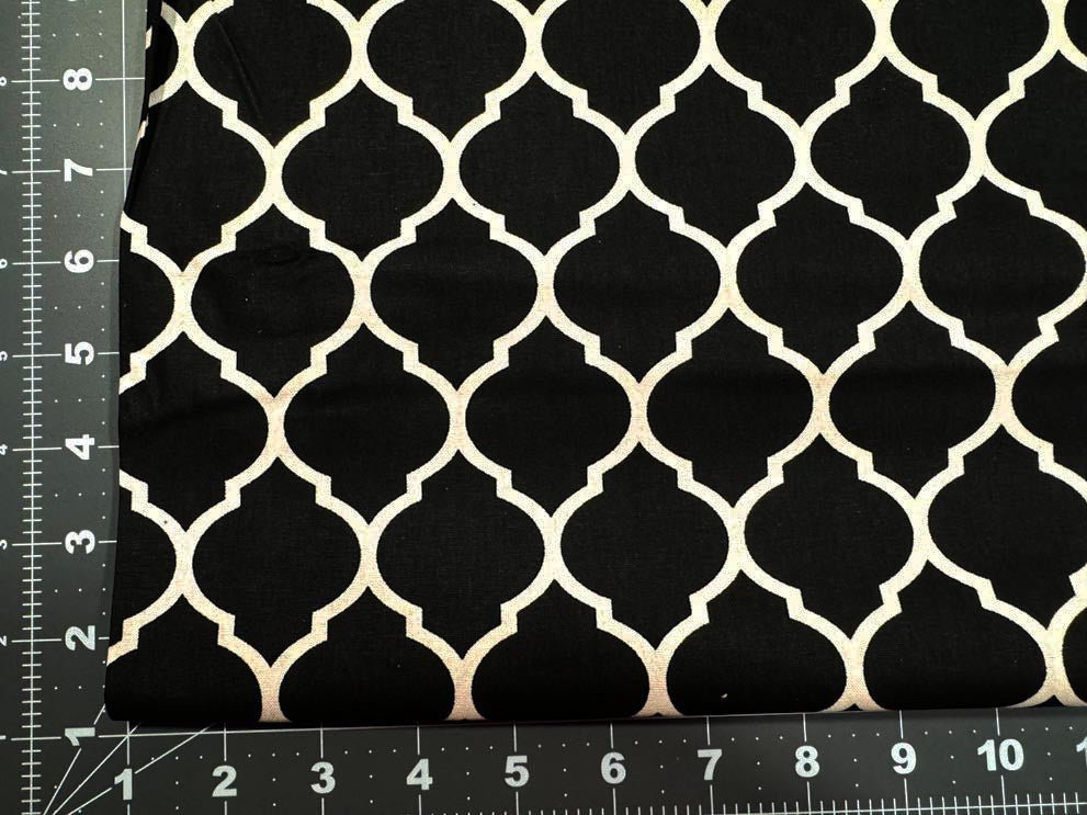 Lattice black cotton fabric black lattice quilt fabric - Mary Jo Fabrics