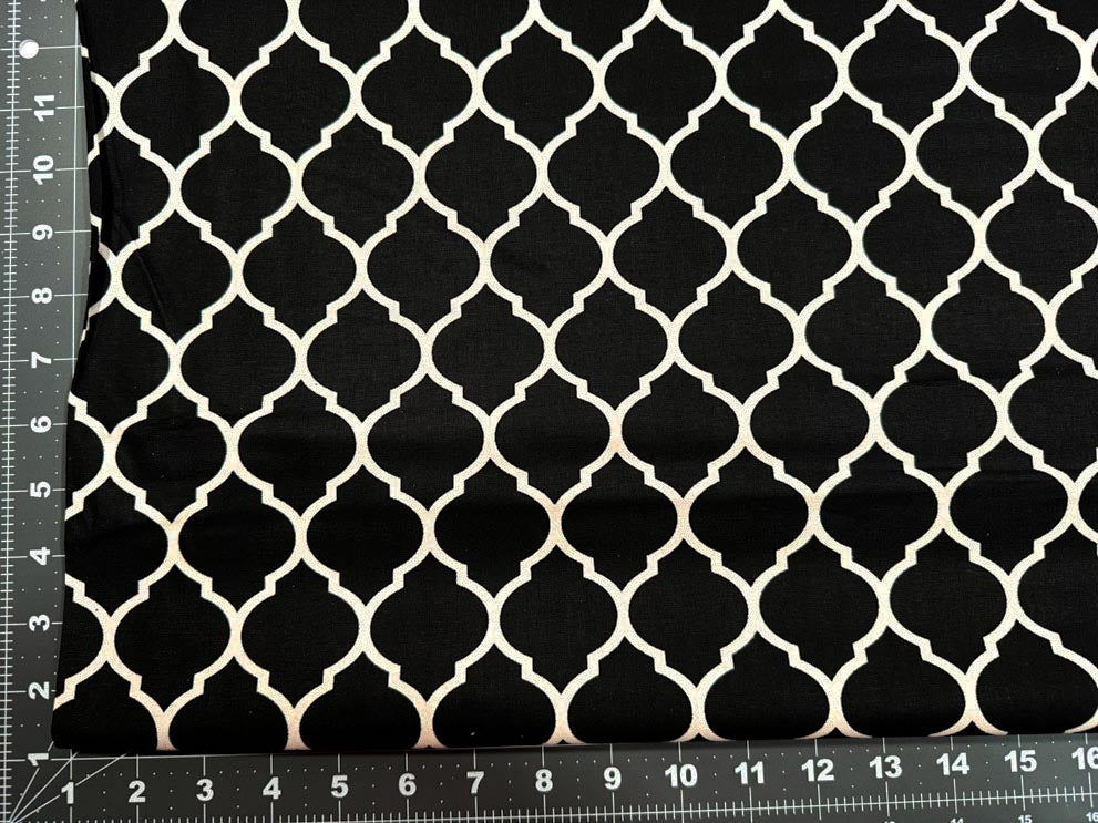 Lattice black cotton fabric black lattice quilt fabric