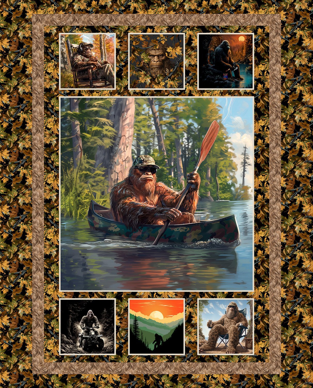 Big Foot Quilt Panel Sasquatch Mary Jo Fabrics