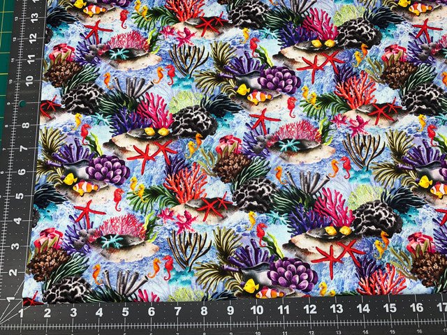 Light Blue Reef Ocean fabric 59 - 3862 Sea fabric - Mary Jo Fabrics