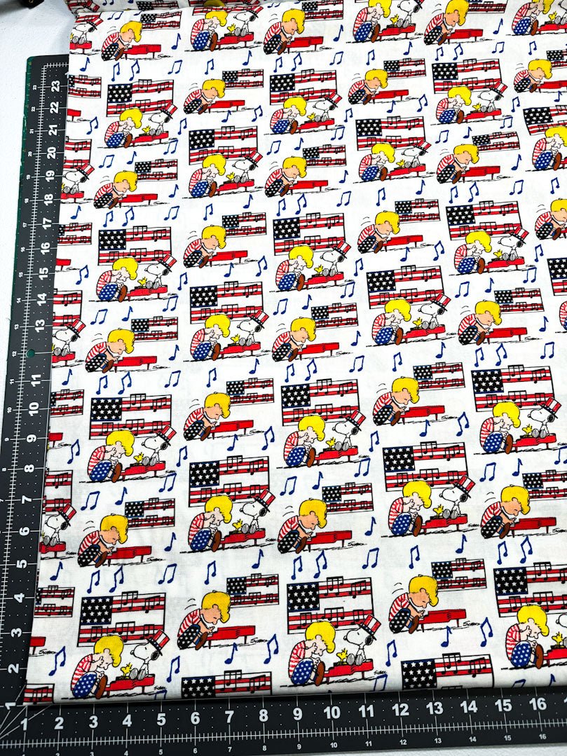 Linus and Snoopy fabric on Independence day - Mary Jo Fabrics