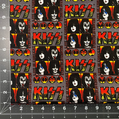 Live Kiss fabric 71163 Kiss rock band fabric - Mary Jo Fabrics