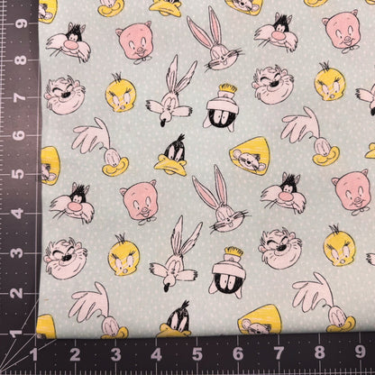 Looney Tunes Fabric 23600125 Mint Green Bugs Tweety - Mary Jo Fabrics