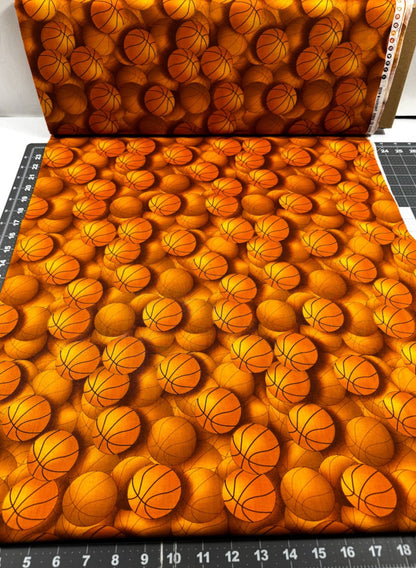 Lots of Basketballs Cotton Fabric ACC Basketball - Mary Jo Fabrics