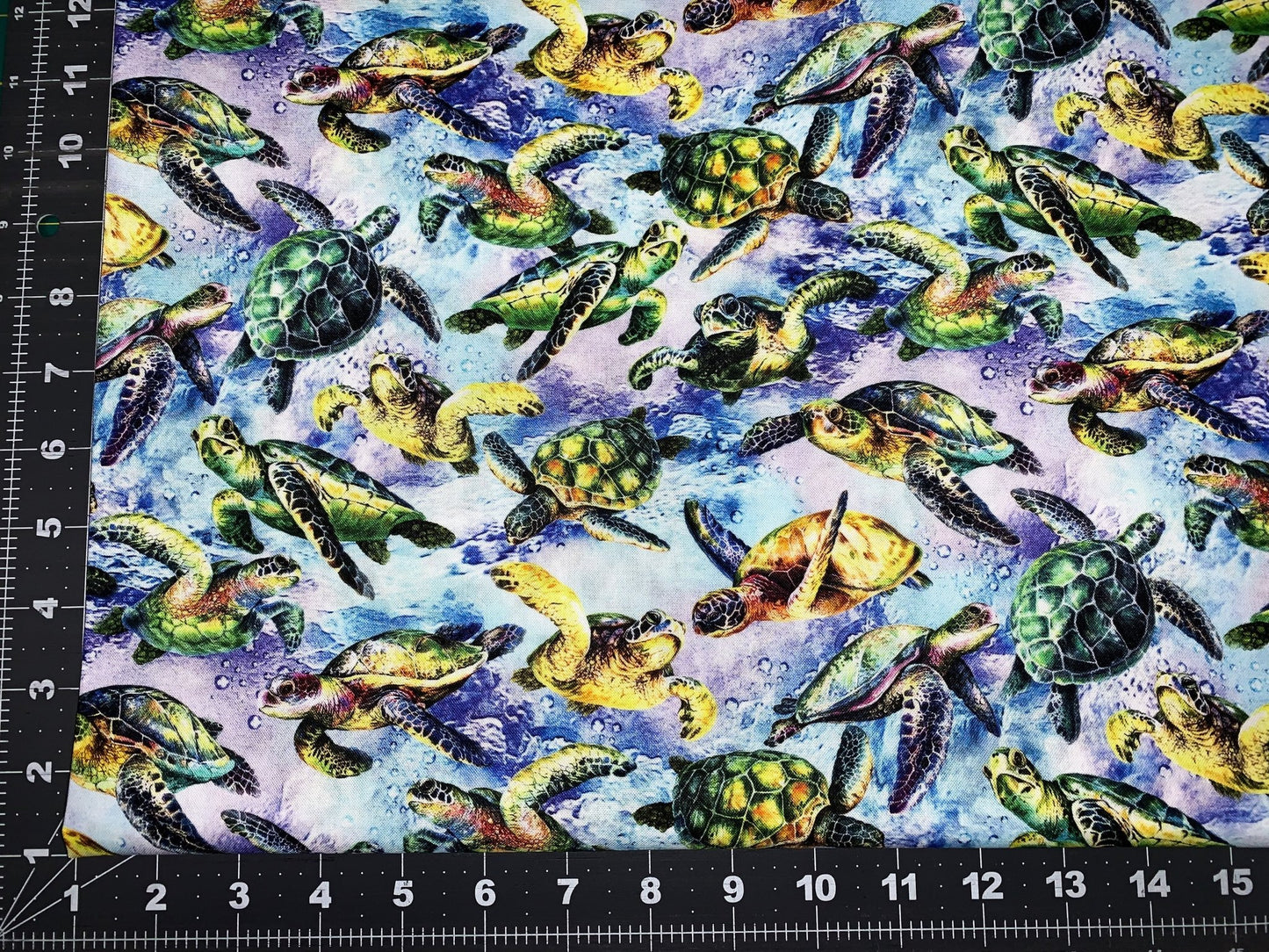 Lt Blue Sea Turtle fabric 59 - 3852 Sea cotton fabric - Mary Jo Fabrics