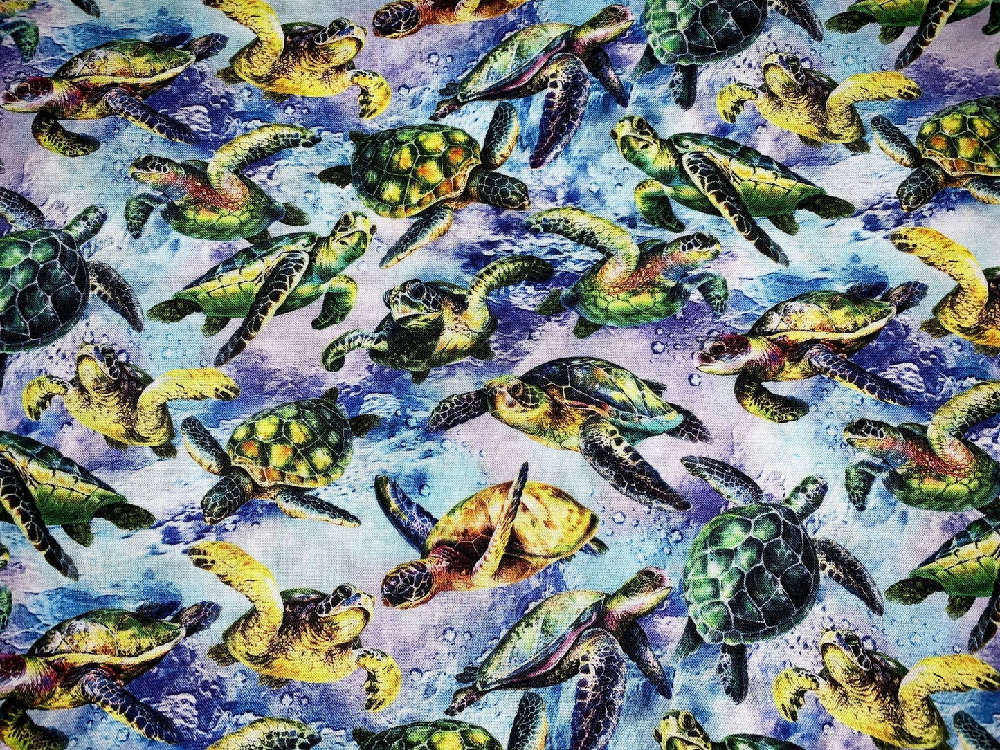 Lt Blue Sea Turtle fabric 59 - 3852 Sea cotton fabric - Mary Jo Fabrics