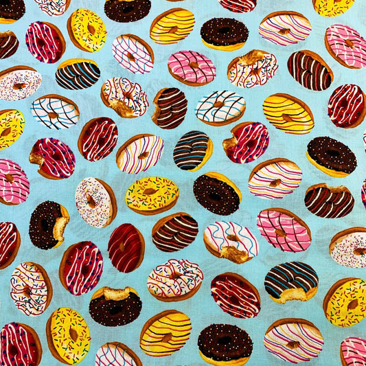 Lt Blue Tossed Donut fabric 15567324 Iced Donuts - Mary Jo Fabrics
