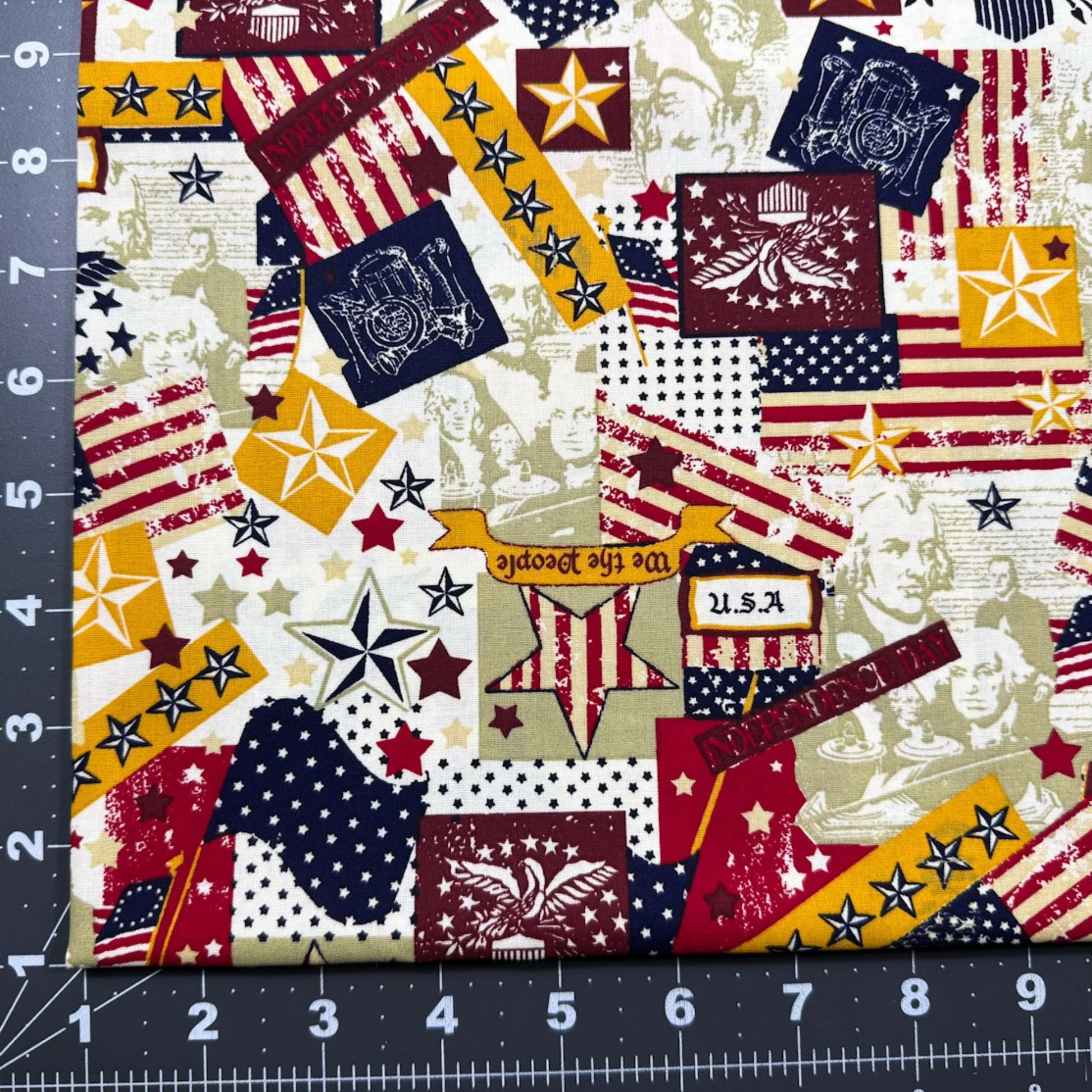Made in USA Fabric 48484 American Flag and Eagle - Mary Jo Fabrics