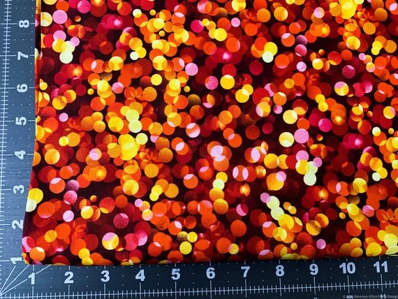 Magic Dots fabric C8535 Abstract fabric Orange Red Butterfly fabric - Mary Jo Fabrics