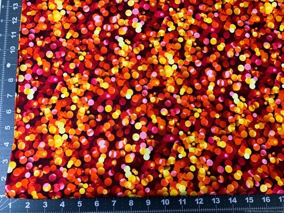 Magic Dots fabric C8535 Abstract fabric Orange Red Butterfly fabric - Mary Jo Fabrics