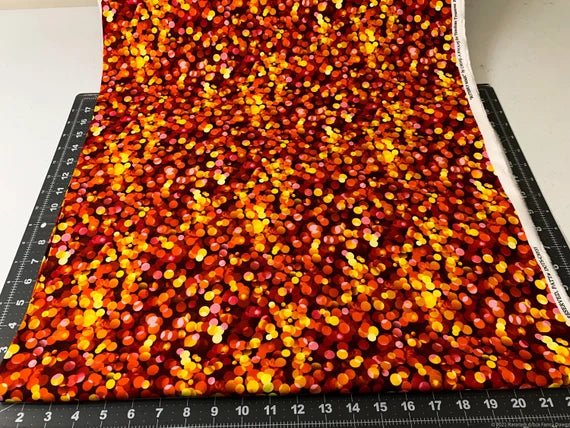 Magic Dots fabric C8535 Abstract fabric Orange Red Butterfly fabric - Mary Jo Fabrics