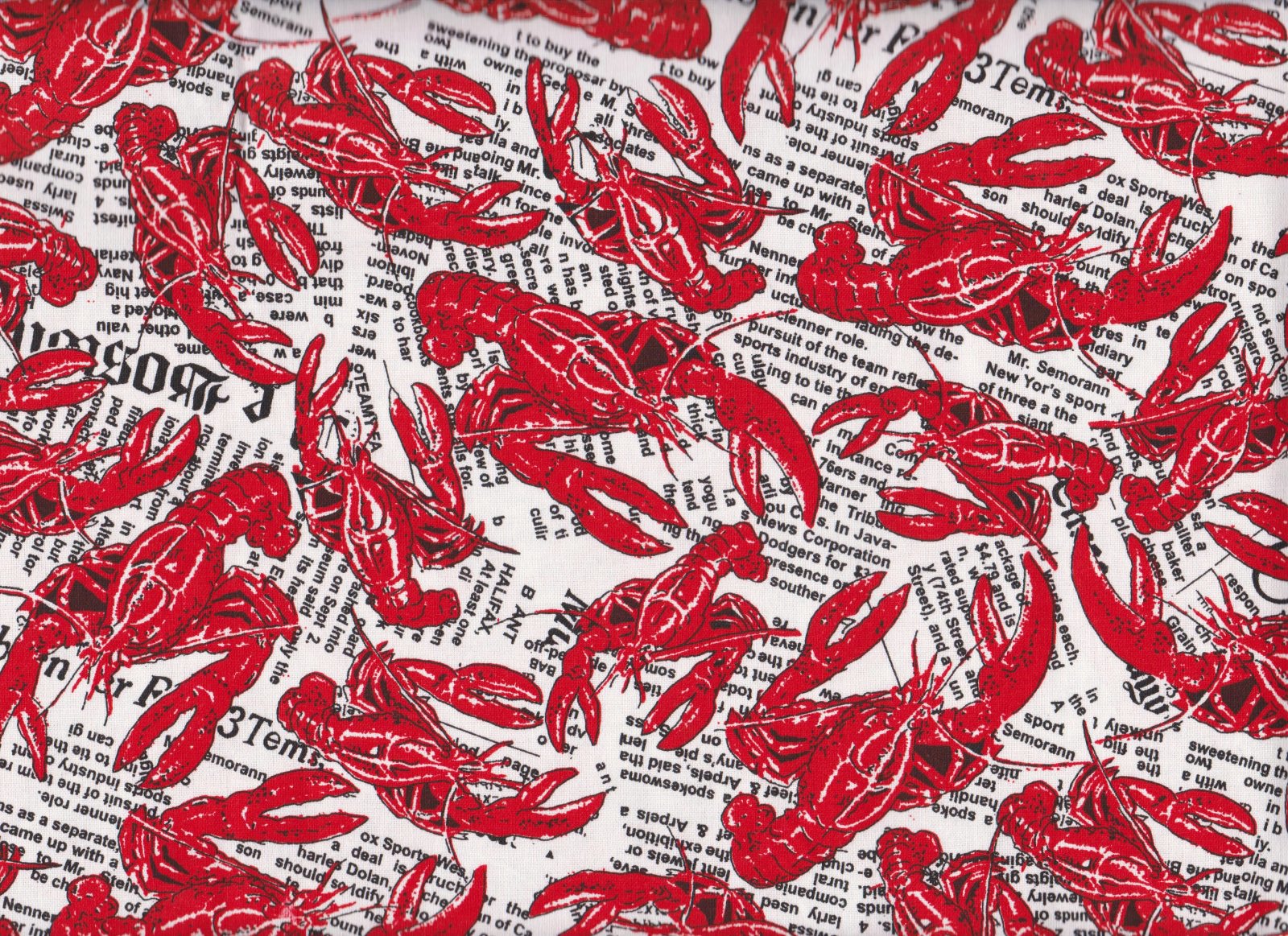 Maine Lobster fabric LC12 Red Lobsters fabric - Mary Jo Fabrics