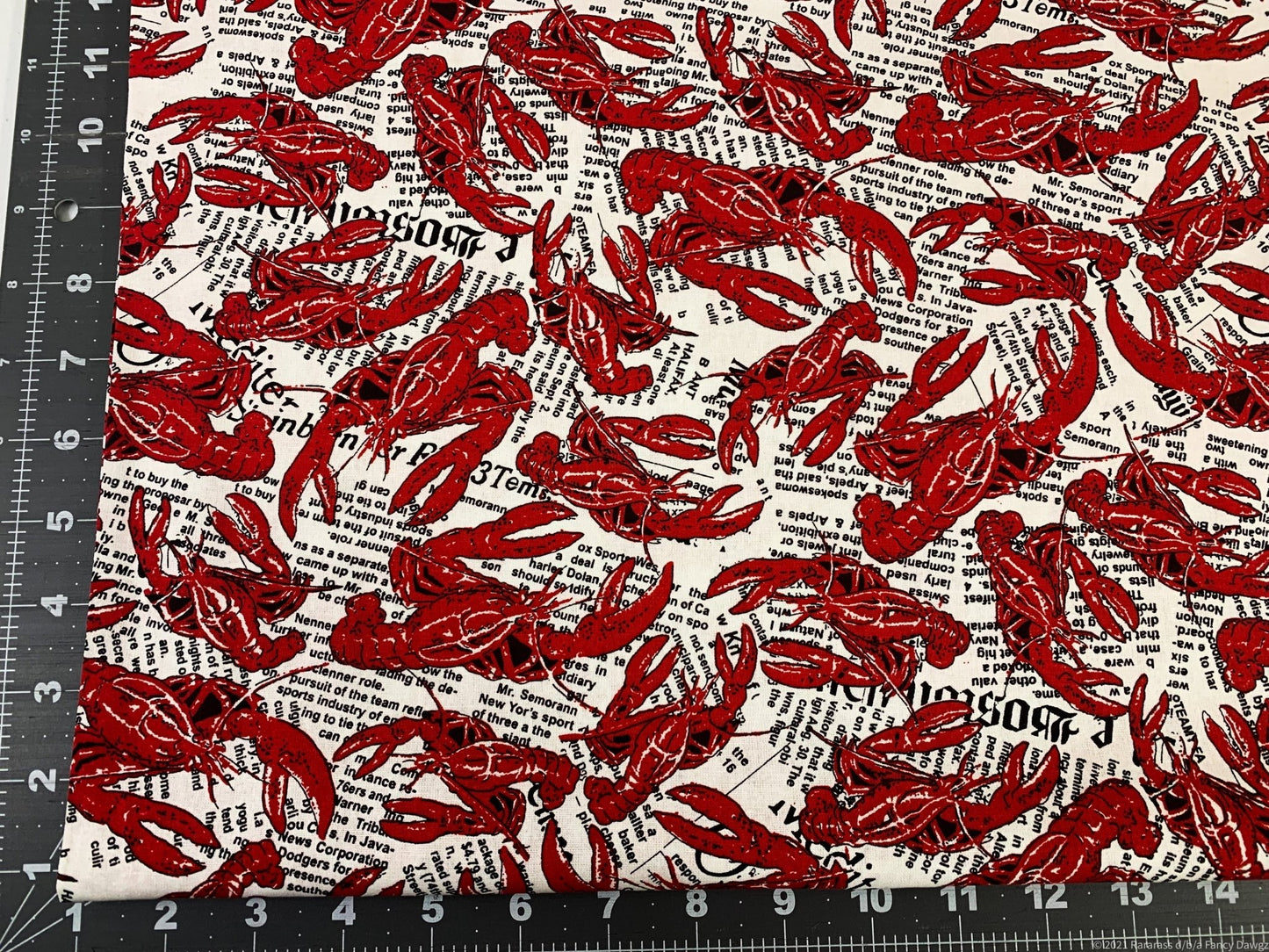 Maine Lobster fabric LC12 Red Lobsters fabric - Mary Jo Fabrics