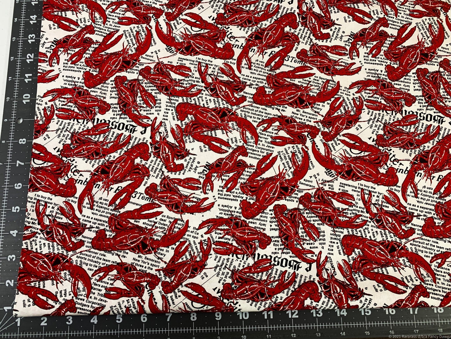 Maine Lobster fabric LC12 Red Lobsters fabric - Mary Jo Fabrics