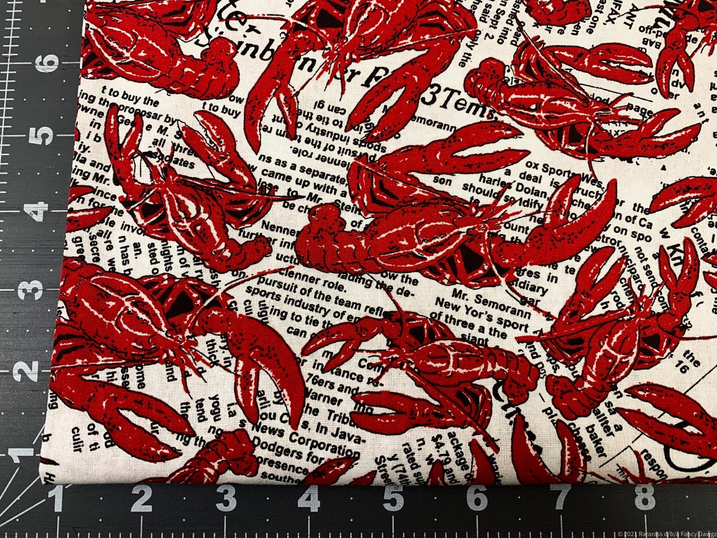 Maine Lobster fabric LC12 Red Lobsters fabric - Mary Jo Fabrics