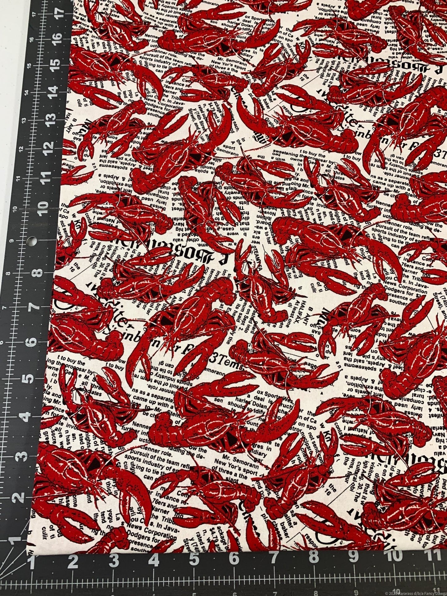 Maine Lobster fabric LC12 Red Lobsters fabric - Mary Jo Fabrics