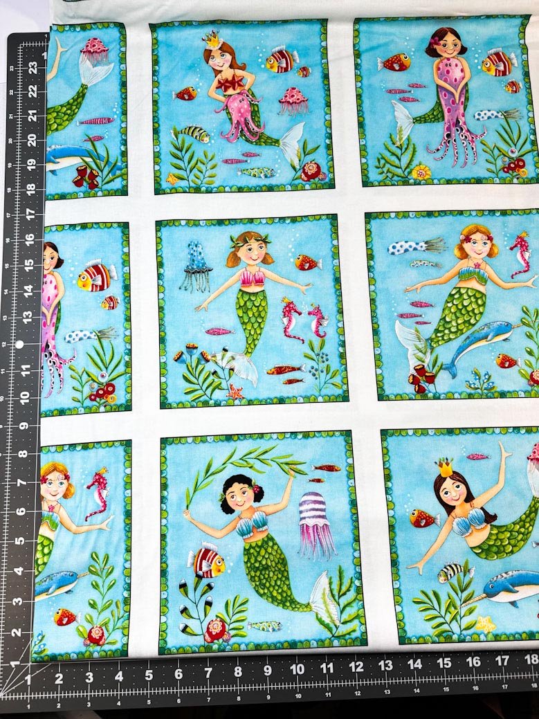 Mermaid quilt panel 17002 Mermaid fabric - Mary Jo Fabrics