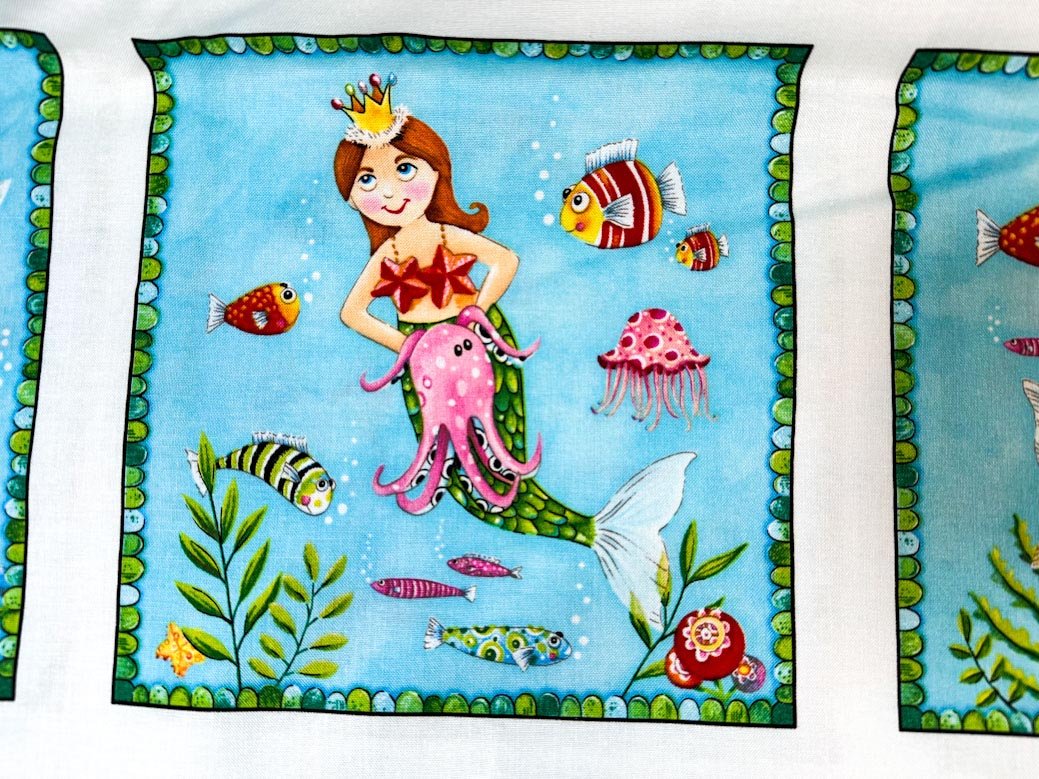 Mermaid quilt panel 17002 Mermaid fabric - Mary Jo Fabrics