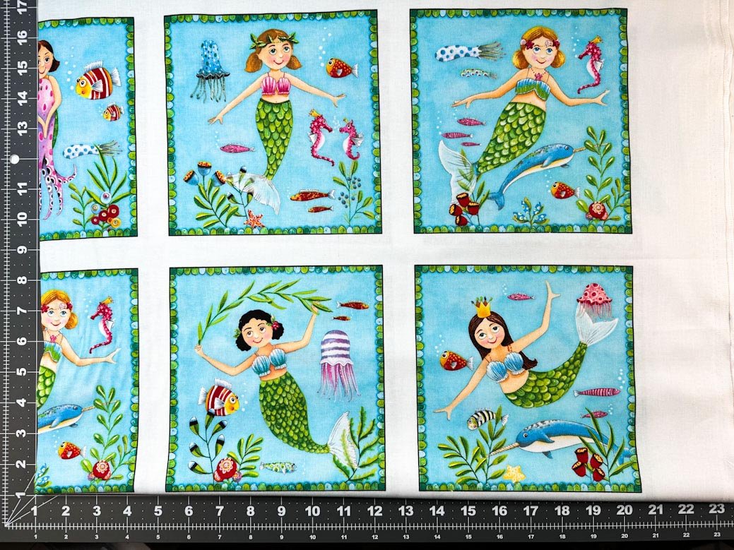 Mermaid quilt panel 17002 Mermaid fabric - Mary Jo Fabrics