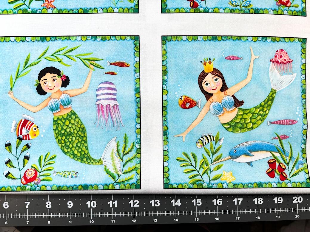 Mermaid quilt panel 17002 Mermaid fabric - Mary Jo Fabrics