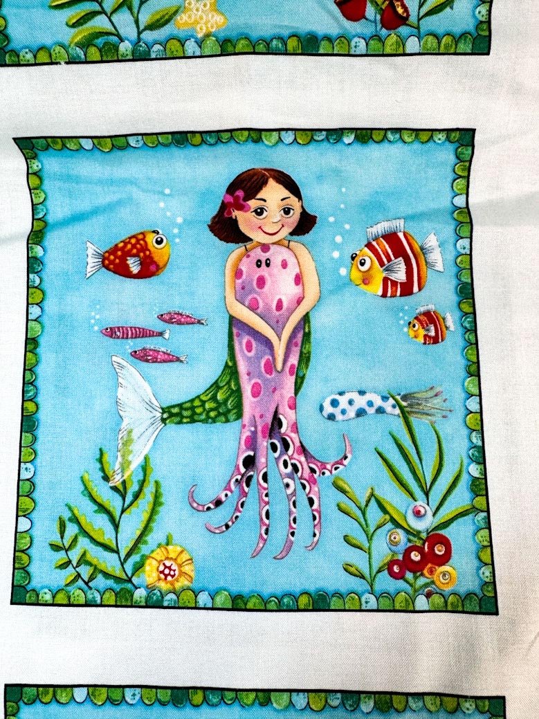 Mermaid quilt panel 17002 Mermaid fabric - Mary Jo Fabrics