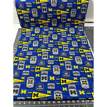MI University of Michigan Fabric MCHG - 1267 Pennant Wolverines Fabric - Mary Jo Fabrics