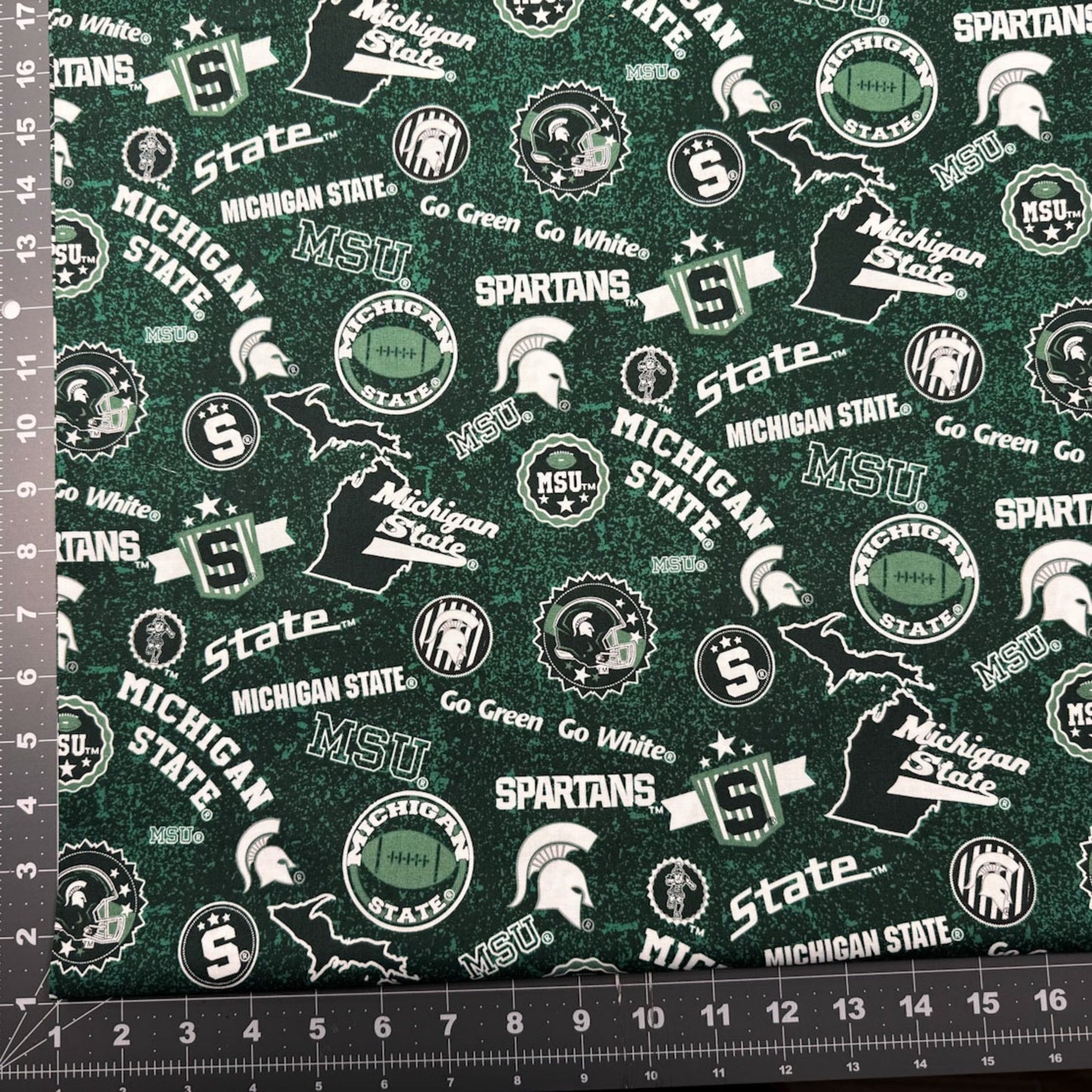 Michigan State Fabric MIST - 1208 Spartans Home State Cotton - Mary Jo Fabrics