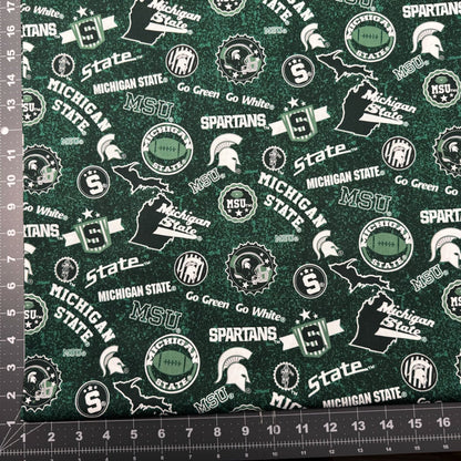 Michigan State Fabric MIST - 1208 Spartans Home State Cotton - Mary Jo Fabrics