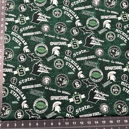 Michigan State Fabric MIST - 1208 Spartans Home State Cotton - Mary Jo Fabrics