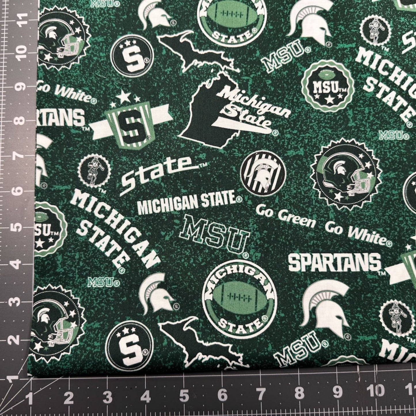 Michigan State Fabric MIST - 1208 Spartans Home State Cotton - Mary Jo Fabrics