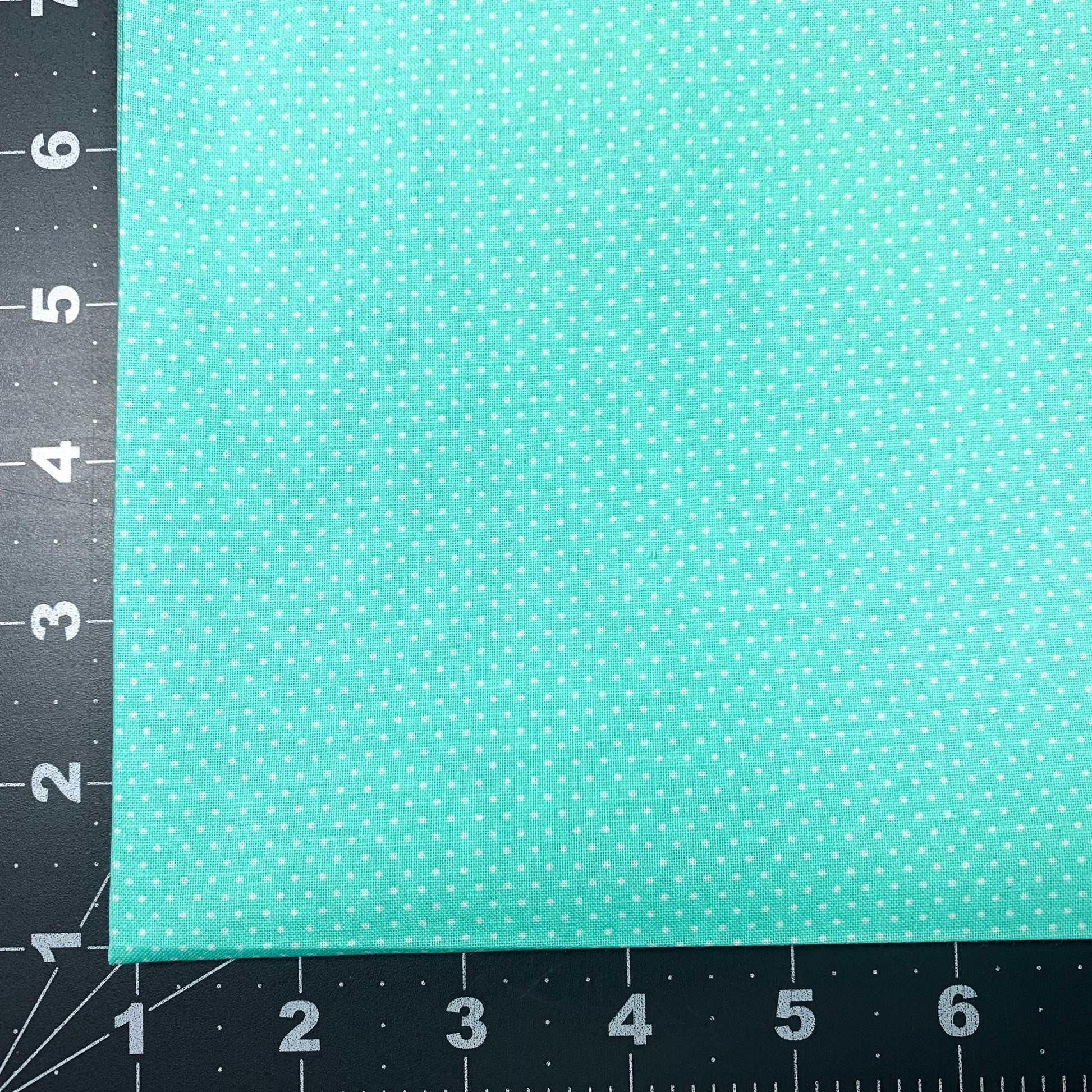 Micro White Polka Dot Fabric 20707 Light Aqua - Mary Jo Fabrics