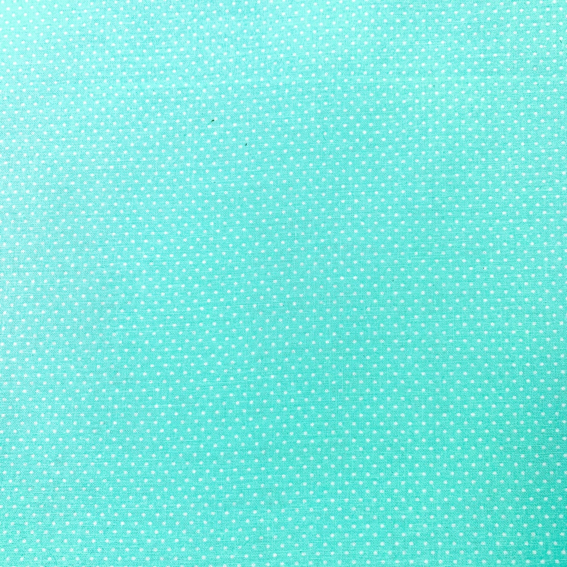 Micro White Polka Dot Fabric 20707 Light Aqua - Mary Jo Fabrics
