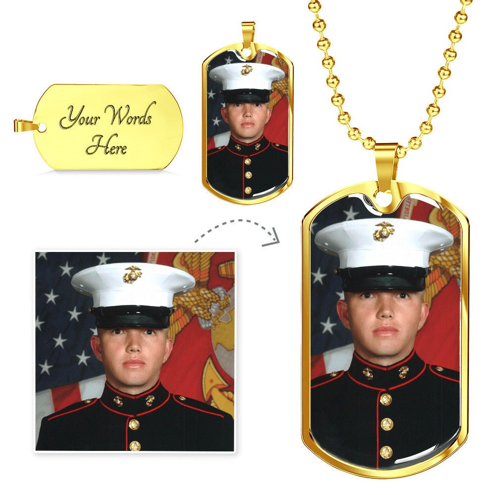 Military Memory Dog Tag with Engraving & Your Photo - Mary Jo Fabrics
