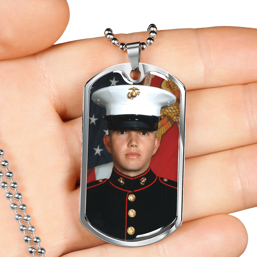 Military Memory Dog Tag with Engraving & Your Photo - Mary Jo Fabrics