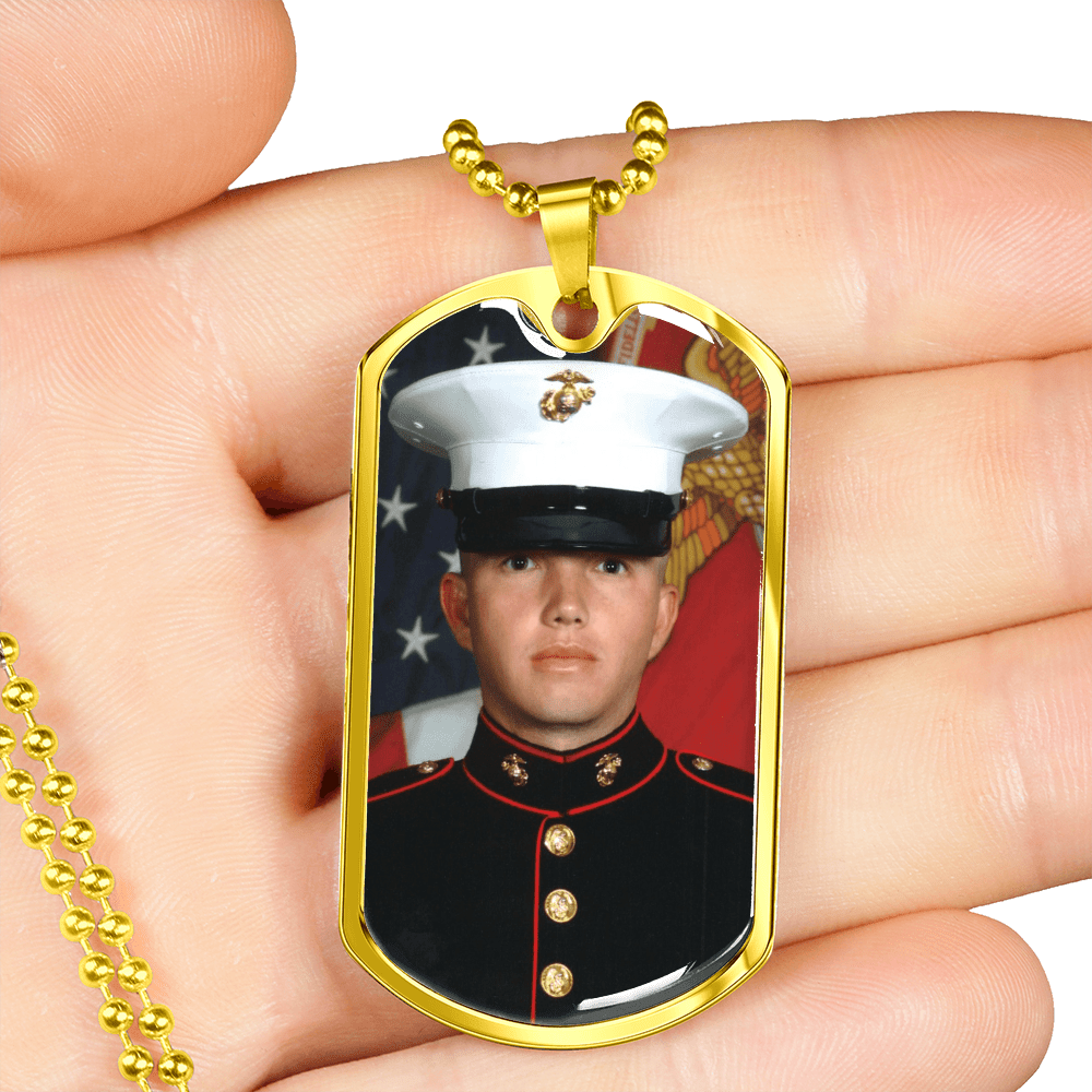 Military Memory Dog Tag with Engraving & Your Photo - Mary Jo Fabrics