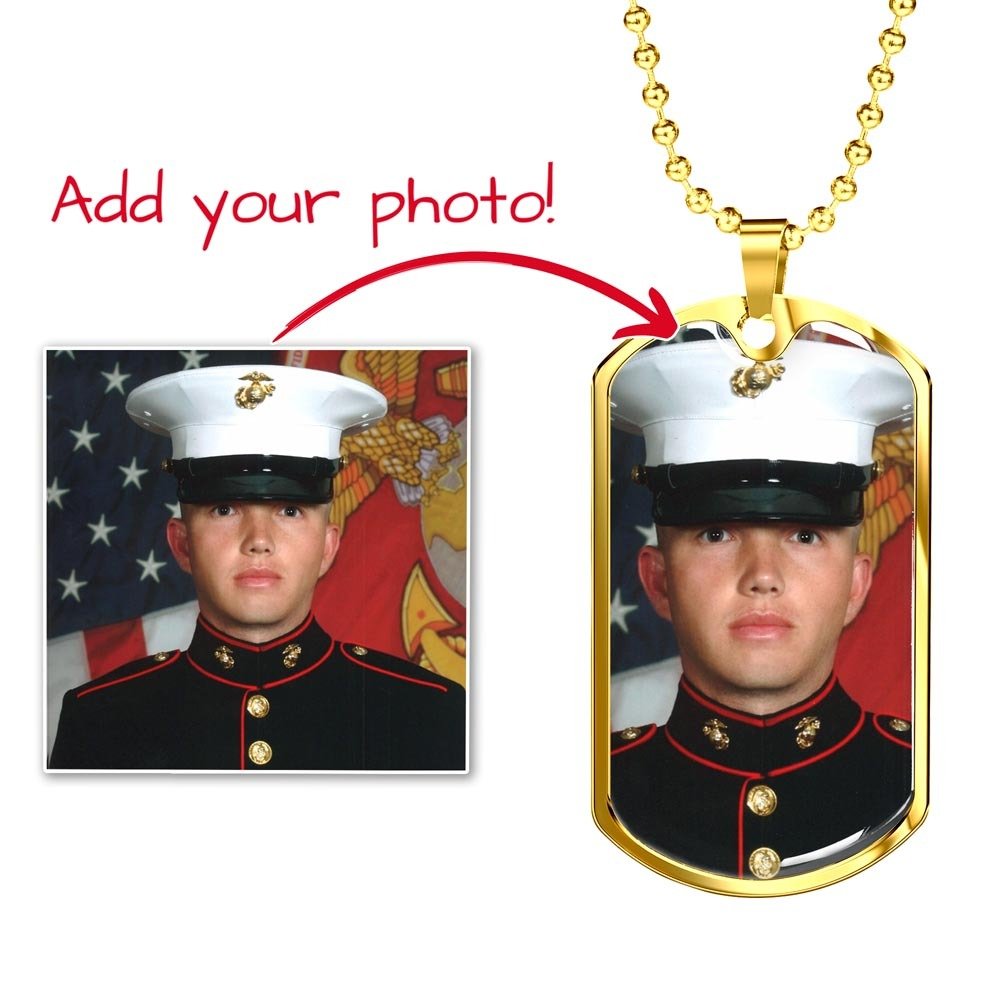Military Memory Dog Tag with Engraving & Your Photo - Mary Jo Fabrics
