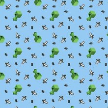 Minecraft cotton fabric Creeper fabric - Mary Jo Fabrics