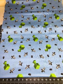 Minecraft cotton fabric Creeper fabric - Mary Jo Fabrics