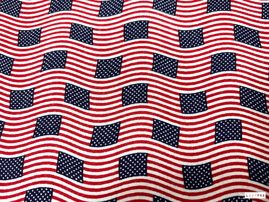 Mini American flag fabric USA fabric Patriotic fabric - Mary Jo Fabrics