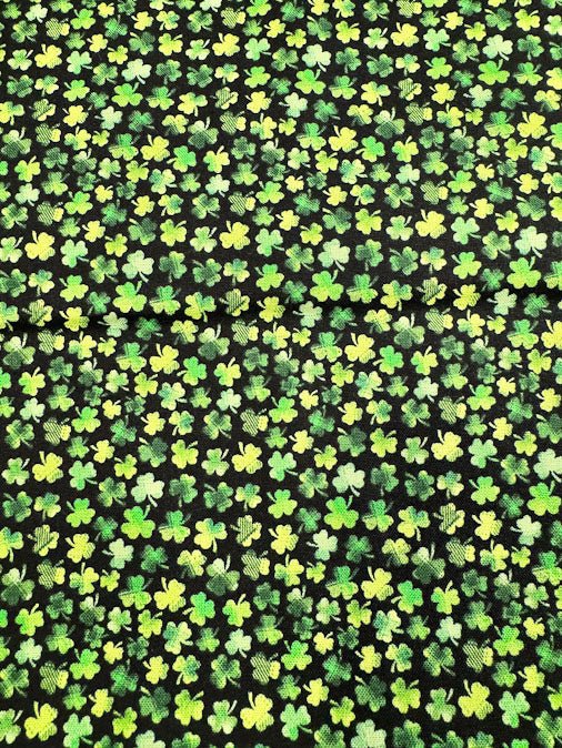 Mini four leaf clover fabric C1030 lucky fabric - Mary Jo Fabrics