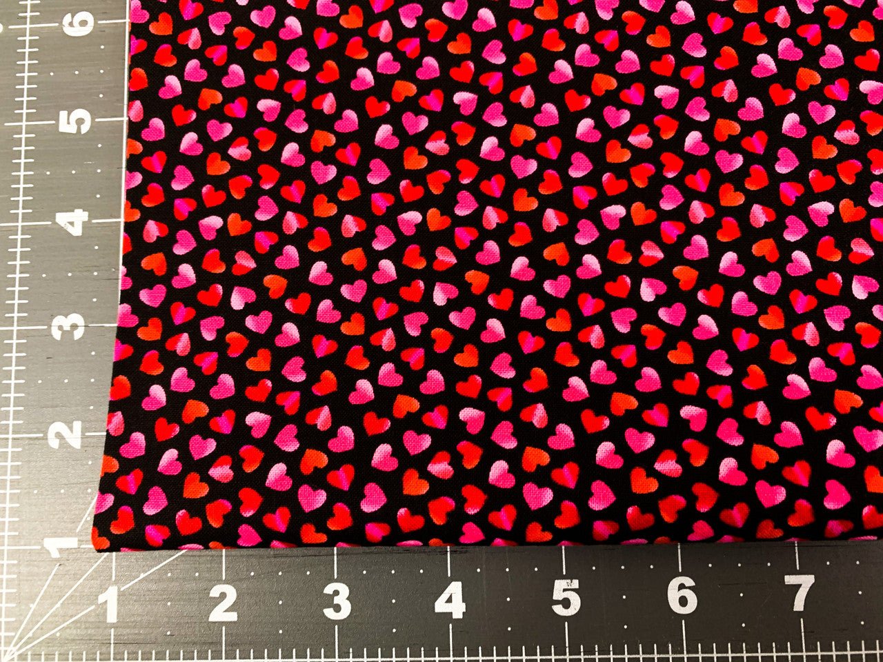 Mini Red & Pink hearts fabric C8496 little red heart fabric - Mary Jo Fabrics