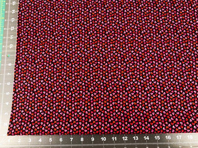 Mini Red & Pink hearts fabric C8496 little red heart fabric - Mary Jo Fabrics