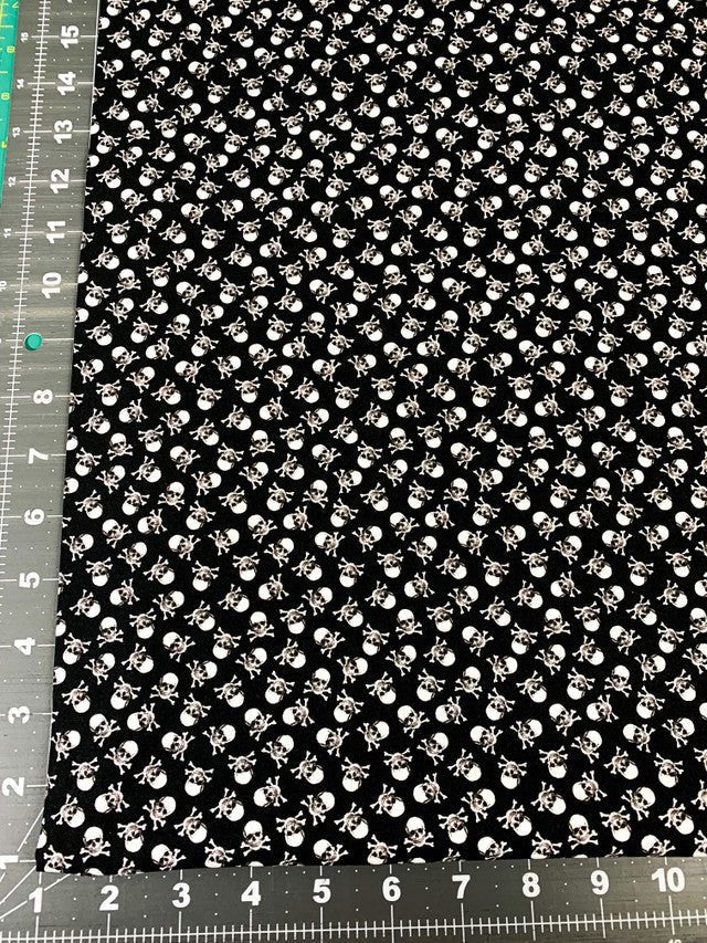 Mini Skulls and Bones fabric CD8902 Jolly Roger Skull fabric - Mary Jo Fabrics