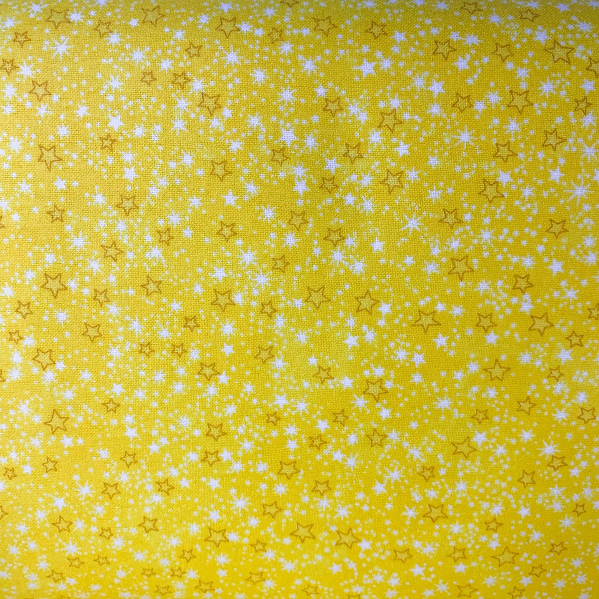Mini Stars Yellow FLANNEL 9831-44 Space Yellow Star Flannel - Mary Jo Fabrics