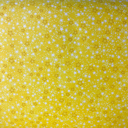 Mini Stars Yellow FLANNEL 9831-44 Space Yellow Star Flannel - Mary Jo Fabrics