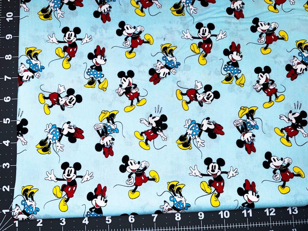 Minnie and Mickey Mouse Disney fabric Mickey Mouse blue fabric - Mary Jo Fabrics