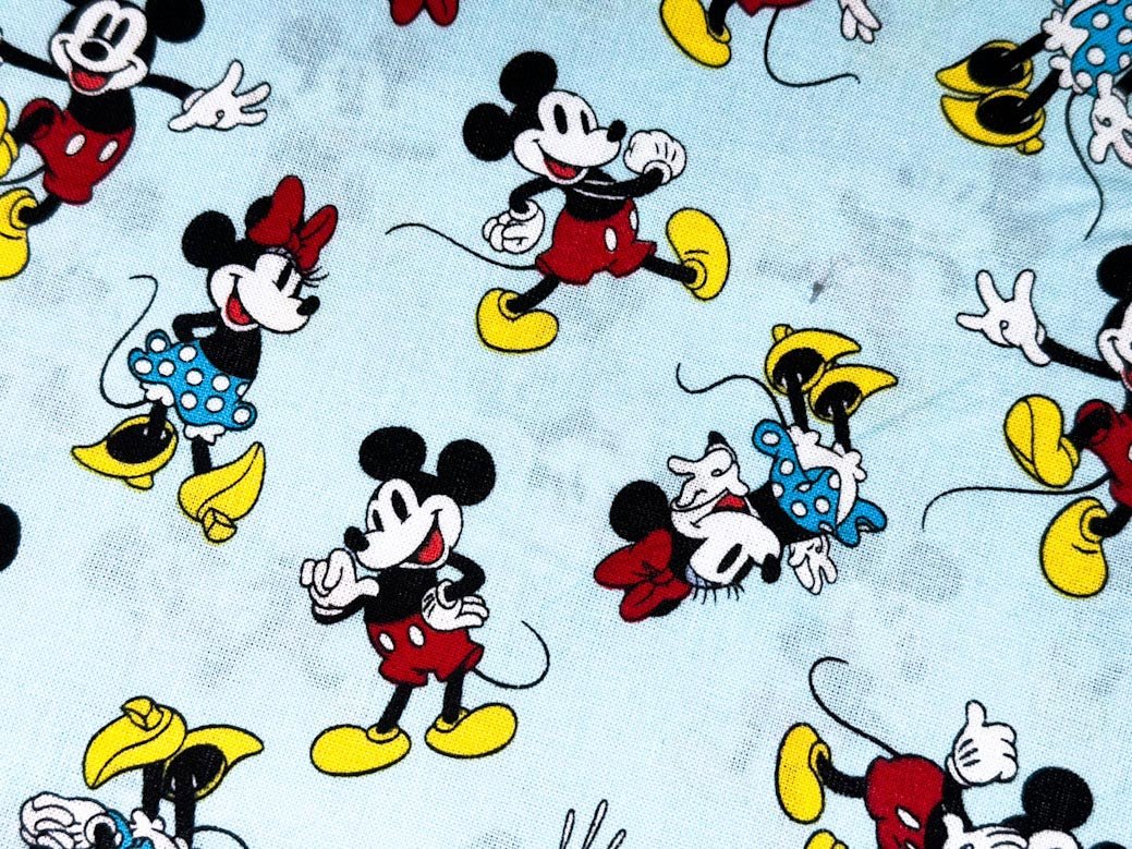 Minnie and Mickey Mouse Disney fabric Mickey Mouse blue fabric - Mary Jo Fabrics